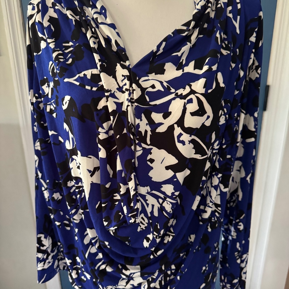 Nina Leonard Drape Front Top